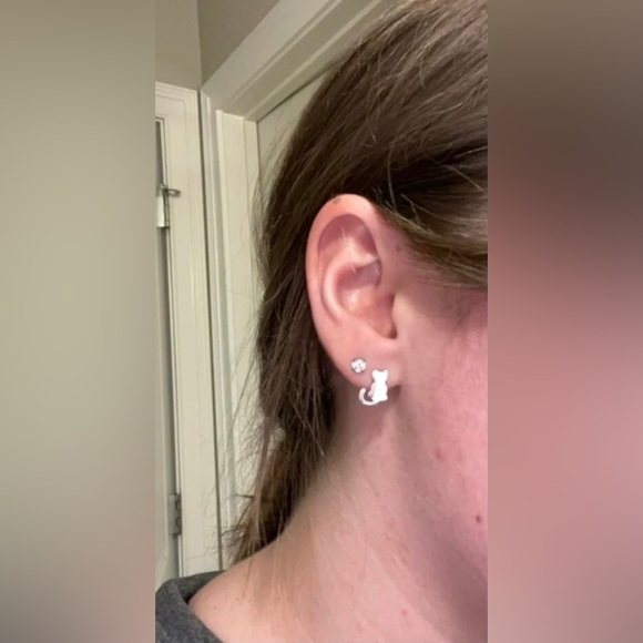 🐈 Stainless Steel Cat Stud Earrings NWT - Picture 4 of 13